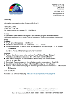 Informationsveranstaltung Sierra Leone des