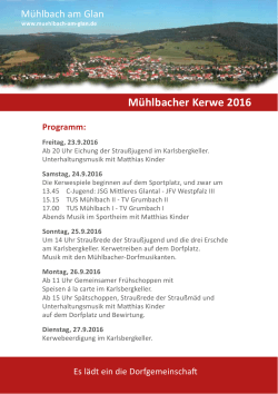 Mühlbacher Kerwe 2016 - von Mühlbach am Glan