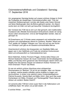 Clubmeisterschaften- Schlussbericht-Finalspiele