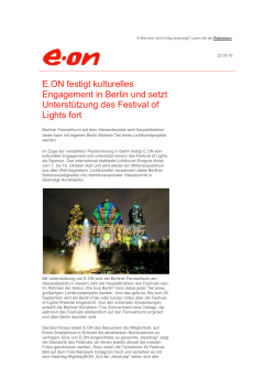 E.ON festigt kulturelles Engagement in Berlin und setzt