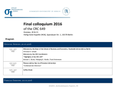 Abschlusskolloquium - CRC 649 - Hu