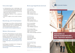 Bewerbung und Immatrikulation Beratungsmöglichkeiten/Kontakt