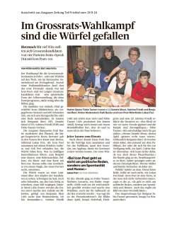 Ausschnitt aus Aargauer Zeitung Teil Fricktal vom 19.9.16