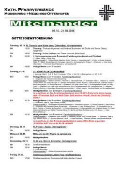 Gottesdienstordnung 01. 10