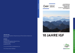 10 Jahre igf - Österreichische Akademie der Wissenschaften