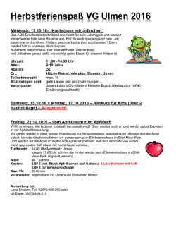 Herbstferienprogramm 2016