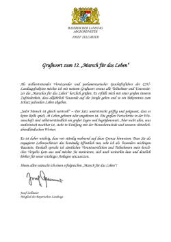 Josef Zellmeier MdL - Marsch f&uuml;r das Leben