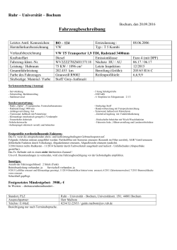 Datenblatt VW T 5 , BO-124 - Zoll