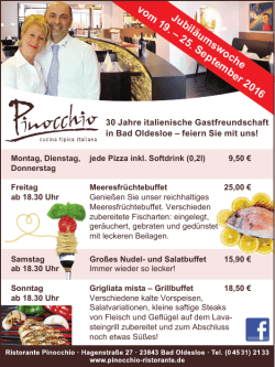 Jubiläumswoche vom 19. – 25. September 2016