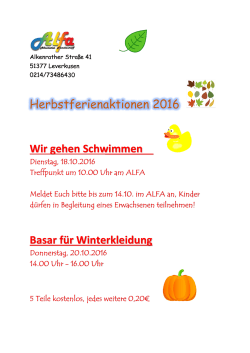 ALFA-Herbstferienprogramm 2016