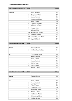 Vereinsmeisterschaften 2017 – Ergebnisse