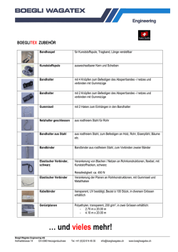 Zubehör - Boegli Wagatex Engineering AG