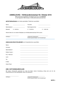 UMMELDUNG – Köhlbrandbrückenlauf 03. Oktober 2016