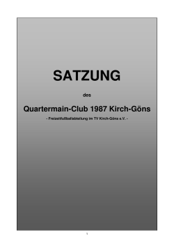 Satzung des QC - Quartermain Club 1987 Kirch-Göns