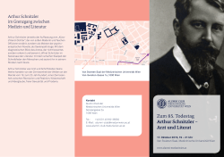Zum 85. Todestag Arthur Schnitzler – Arzt und Literat