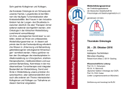 Thorakale Onkologie 26. – 29. Oktober 2016