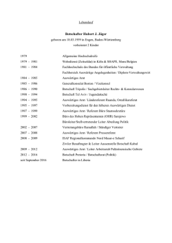CV Botschafter Hubert J. Jäger