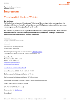 Impressum - Schweizerische Muskelgesellschaft
