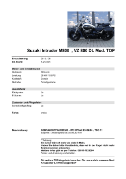Detailansicht Suzuki Intruder M800 €,€VZ 800 Dt. Mod