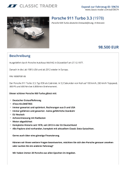 Porsche 911 Turbo 3.3 (1978) 98.500 EUR