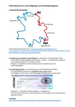 Informationen f&uuml;r 1.buc-Mitglieder zum Rossfeld