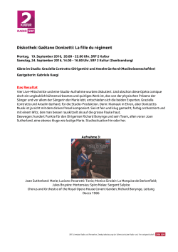 Diskothek: Gaëtano Donizetti: La fille du régiment