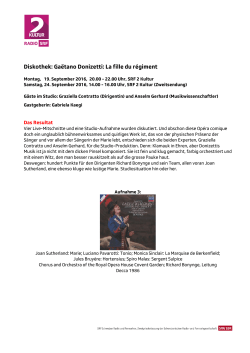 Diskothek: Ga&euml;tano Donizetti: La fille du r&eacute;giment