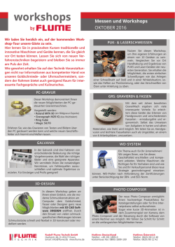 workshops - RUDOLF FLUME Technik GmbH