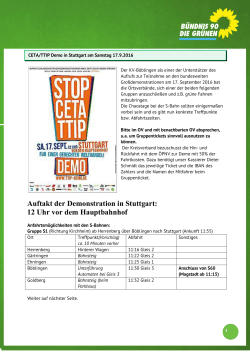 +++Gemeinsame Fahrten der Grünen zur CETA/TTIP Demo in