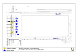Lageplan Busstellplätze Terminal 2 Ebene 04 (blau markiert)