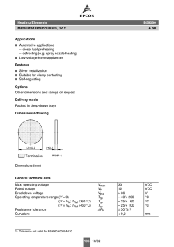 Heating Elements B59060 Metallized Round Disks, 12 VA