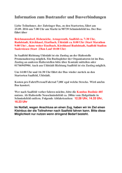 Information zum Bustransfer und Busverbindungen