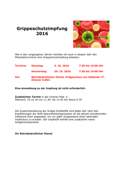 Grippeschutzimpfung 2016