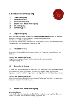Innenreinigung von Geb&auml;uden - AS