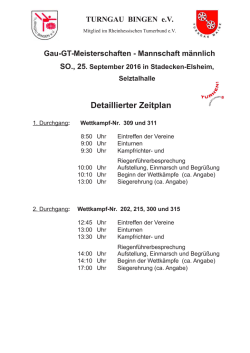 Zeitplan  - Turngau Mainz eV