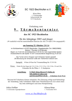 9 . Türmchenturnier - Bayerische Schachjugend