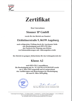 Zertifikat - STONNER GMBH