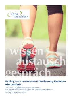 Einladung zum 7. Internationalen Sklerodermietag Rheinfelden