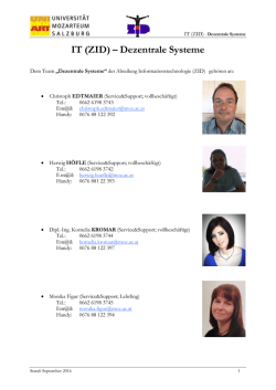 IT (ZID) &ndash; Dezentrale Systeme