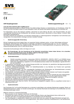 SHR-7 UHF-Empfangsmodul Bedienungsanleitung (D – GB – F)