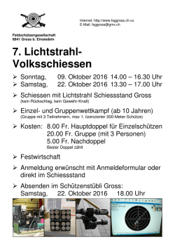 Volksschiessen - Flyer