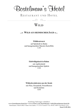j   WILD AUS HEIMISCHER JAGD i