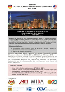 seminar "handels- und investitionsmöglichkeiten in malaysia"