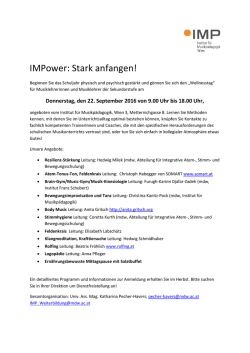 IMPower: Stark anfangen! - Institut f&uuml;r Musikp&auml;dagogik