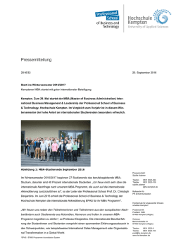 Hochschule Kempten Postfach 1680 87435 Kempten