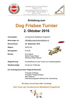 Dog Frisbee Turnier - Dogfrisbee Austria