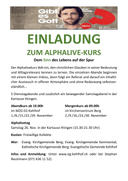 einladung zum alphalive-kurs - Evangelischen Gemeinde Kehlhof