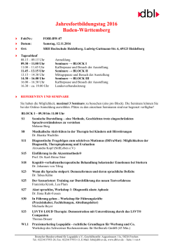 BW-07 UEbersicht Seminare - Deutscher Bundesverband für