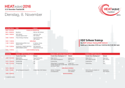 HEATwave2016 Dienstag, 8. November