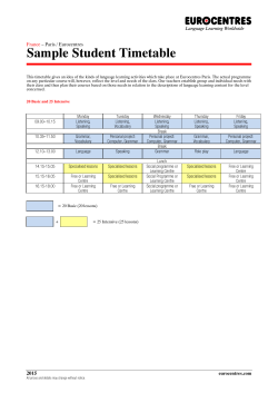 Timetable - Eurocentres